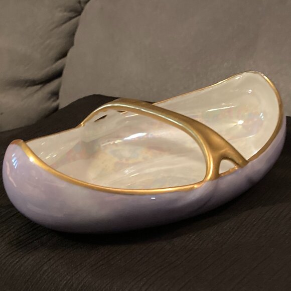 VTG 1930's Bavaria Hutschenreuther Selb LHS Purple Iridescent CandyDish-6.5"-EUC - Picture 9 of 10